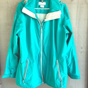 Columbia Hooded Full Zip Rain Jacket